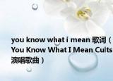 you know what i mean 歌词（You Know What I Mean Cults演唱歌曲）