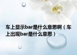 车上显示bar是什么意思啊（车上出现bar是什么意思）