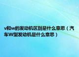v和w的发动机区别是什么意思（汽车W型发动机是什么意思）