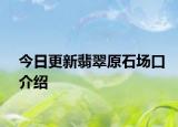 今日更新翡翠原石场口介绍