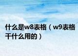 什么是w8表格（w9表格干什么用的）