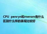 CPU  penryn和merom有什么区别什么样的表现比较好