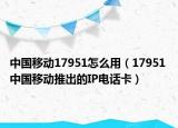 中国移动17951怎么用（17951 中国移动推出的IP电话卡）