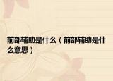 前部辅助是什么（前部辅助是什么意思）