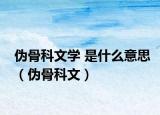 伪骨科文学 是什么意思（伪骨科文）