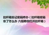拉杆箱忘记密码咋办（拉杆箱密码忘了怎么办 六招教你打开拉杆箱）