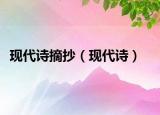 现代诗摘抄（现代诗）