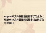 oppoa37文件保险箱密码忘了怎么办（联想a516文件管理保险箱忘记密码了怎么处理?）