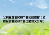 公积金首套房和二套房的首付（公积金首套房和二套房的定义介绍）