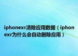 iphonexr清除应用数据（iphonexr为什么会自动删除应用）