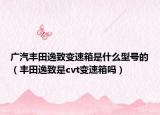广汽丰田逸致变速箱是什么型号的（丰田逸致是cvt变速箱吗）