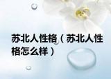 苏北人性格（苏北人性格怎么样）