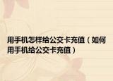 用手机怎样给公交卡充值（如何用手机给公交卡充值）