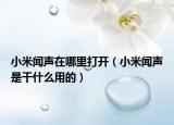 小米闻声在哪里打开（小米闻声是干什么用的）
