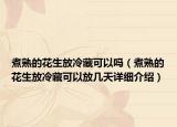 煮熟的花生放冷藏可以吗（煮熟的花生放冷藏可以放几天详细介绍）