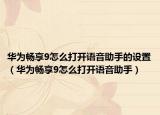 华为畅享9怎么打开语音助手的设置（华为畅享9怎么打开语音助手）