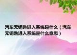 汽车无钥匙进入系统是什么（汽车无钥匙进入系统是什么意思）