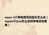 oppo r17来电有语音提示怎么关（oppor17pro怎么关闭来电语音报号）