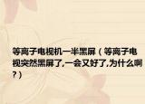 等离子电视机一半黑屏（等离子电视突然黑屏了,一会又好了,为什么啊?）
