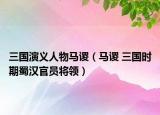 三国演义人物马谡（马谡 三国时期蜀汉官员将领）