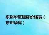 东裕华庭租房价格表（东裕华庭）