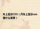 车上显示CEO（汽车上显示ceo是什么意思）