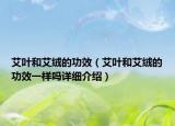 艾叶和艾绒的功效（艾叶和艾绒的功效一样吗详细介绍）