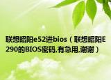 联想昭阳e52进bios（联想昭阳E290的BIOS密码,有急用,谢谢）