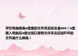 学校电脑病毒u盘里的文件夹后缀全是exe（u盘插入电脑后u盘出现以原有文件夹名后缀EXE的文件是什么病毒）