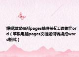 鑻规灉鐢佃剳pages鎬庝箞杞崲鎴恮ord（苹果电脑pages文档如何转换成word格式）