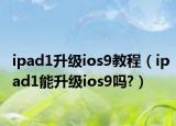 ipad1升级ios9教程（ipad1能升级ios9吗?）