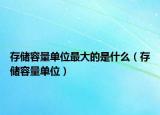 存储容量单位最大的是什么（存储容量单位）