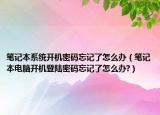 笔记本系统开机密码忘记了怎么办（笔记本电脑开机登陆密码忘记了怎么办?）