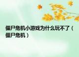 僵尸危机小游戏为什么玩不了（僵尸危机）