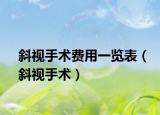 斜视手术费用一览表（斜视手术）