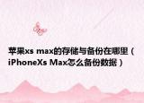 苹果xs max的存储与备份在哪里（iPhoneXs Max怎么备份数据）