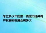 车位多少年如果一线城市推共有产权房刚需房会有多大