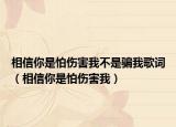 相信你是怕伤害我不是骗我歌词（相信你是怕伤害我）