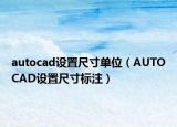 autocad设置尺寸单位（AUTOCAD设置尺寸标注）