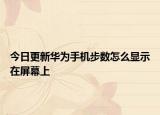 今日更新华为手机步数怎么显示在屏幕上