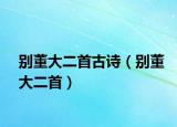 别董大二首古诗（别董大二首）