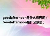 goodafternoon是什么意思呢（Goodafternoon是什么意思）
