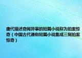 唐代描述奇闻异事的短篇小说称为拍案惊奇（中国古代通俗短篇小说集成三刻拍案惊奇）