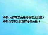 手机qq群成员头衔等级怎么设置（手机QQ怎么设置群等级头衔）