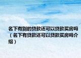 名下有别的贷款还可以贷款买房吗（名下有贷款还可以贷款买房吗介绍）