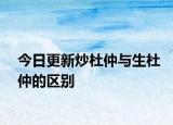 今日更新炒杜仲与生杜仲的区别
