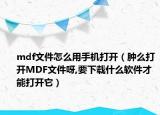 mdf文件怎么用手机打开（肿么打开MDF文件呀,要下载什么软件才能打开它）