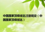 中国国家顶级域名注册规定（中国国家顶级域名）
