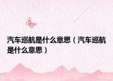 汽车巡航是什么意思（汽车巡航是什么意思）