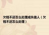 欠钱不还怎么处理成失信人（欠钱不还怎么处理）